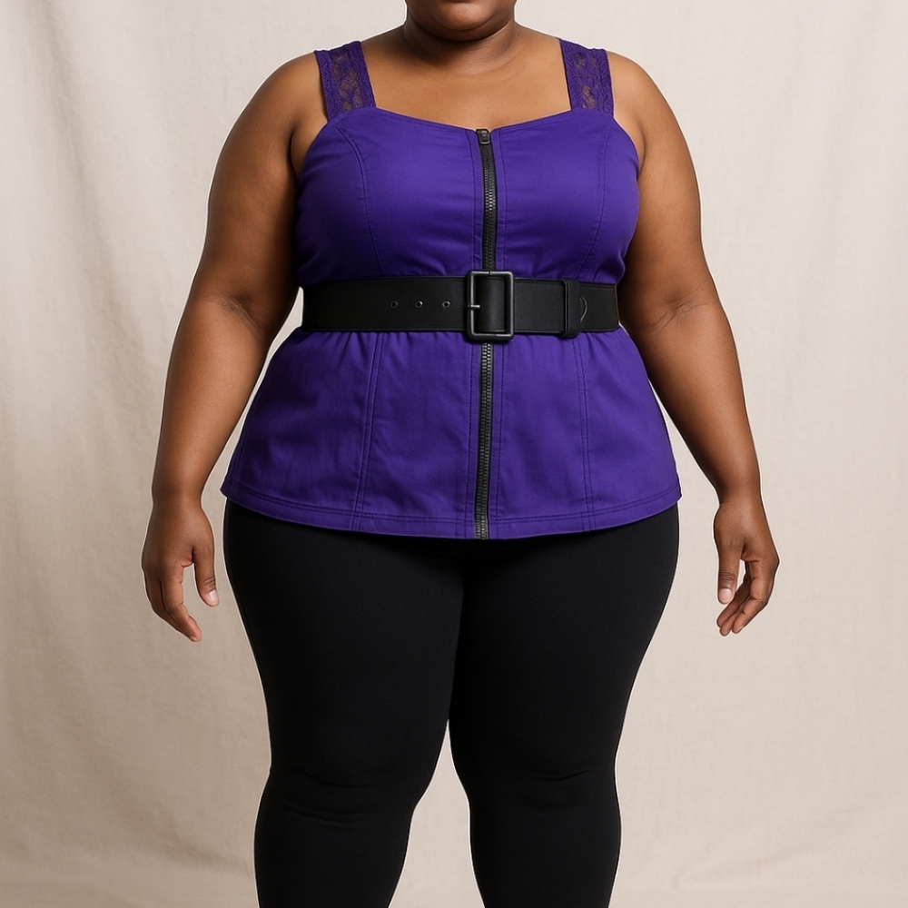 NWT City Chic Purple Corset Lace Top Sz M (18)